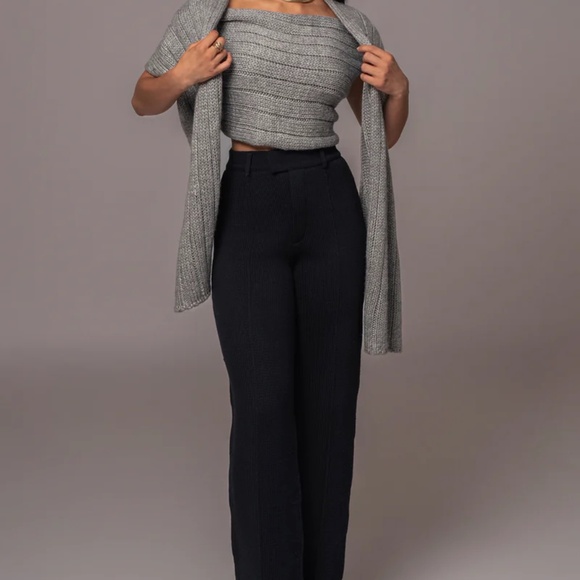 JLUXLABEL GREY SOFT LIFE CABLE KNIT SWEATER TOP - Picture 5 of 7